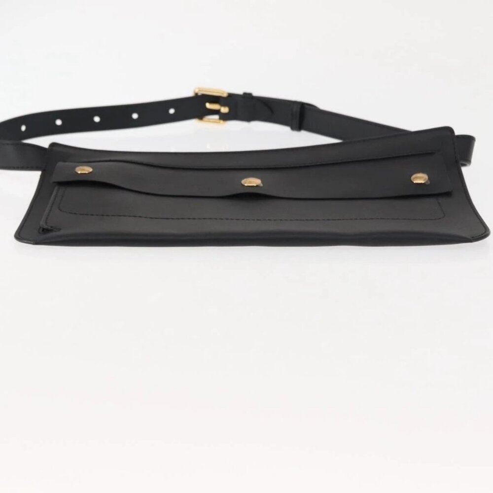 BURBERRY Waist Bag Leather Black Gold - Picture 7 of 15